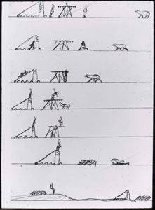 Image: Polar Bear Chases Eskimo [Inuk], Drawing
